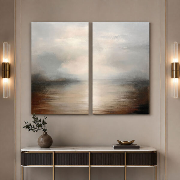 Ufuk Çizgisi Kanvas Duvar Tablosu - 2'li Canvas Tablo Seti - VOOV1108