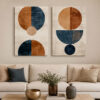 Geometrik Denge Kanvas Duvar Tablosu - 2'li Canvas Tablo Seti - VOOV1120