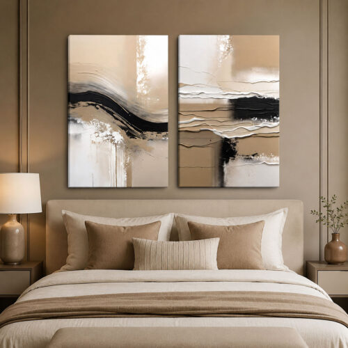 Soft Akış Kanvas Duvar Tablosu - 2'li Canvas Tablo Seti - VOOV1122