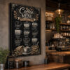 Coffee Menu Dekoratif Kanvas Tablo - VOOV3379