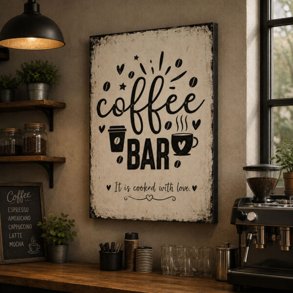 Coffee Bar Dekoratif Kanvas Tablo - VOOV3380