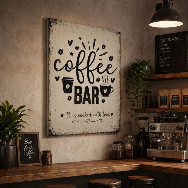 Coffee Bar Dekoratif Kanvas Tablo - VOOV3380