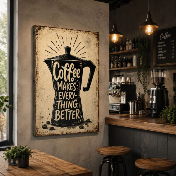 Coffee İmaj Dekoratif Kanvas Tablo - VOOV3390