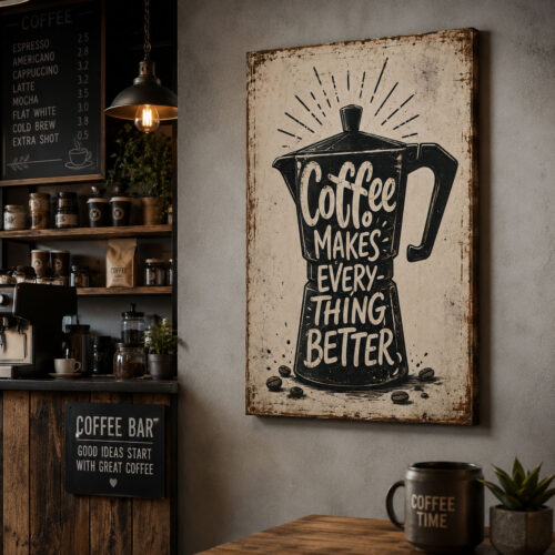 Coffee İmaj Dekoratif Kanvas Tablo - VOOV3390