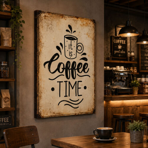 Coffee Time Dekoratif Kanvas Tablo - VOOV3391