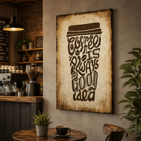 Coffee İmaj Dekoratif Kanvas Tablo - VOOV3392