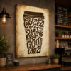Coffee İmaj Dekoratif Kanvas Tablo - VOOV3392