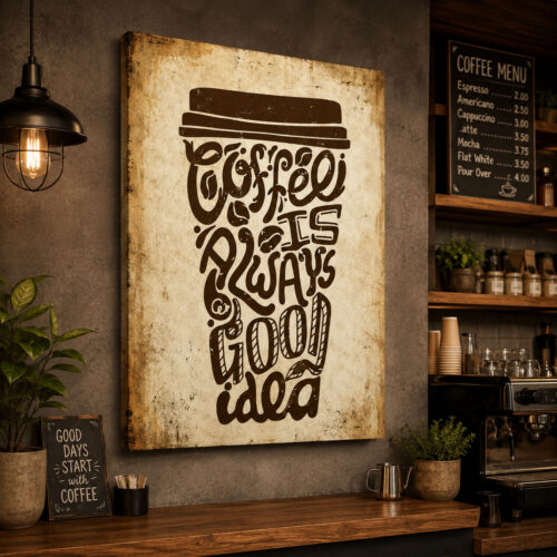 Coffee İmaj Dekoratif Kanvas Tablo - VOOV3392