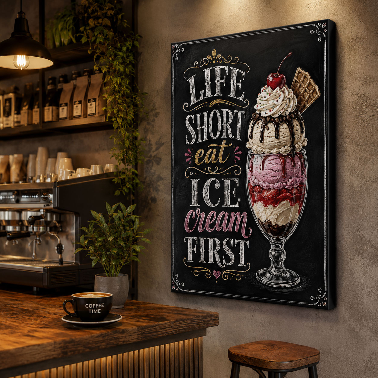 Ice Cream Dekoratif Kanvas Tablo – VOOV3394