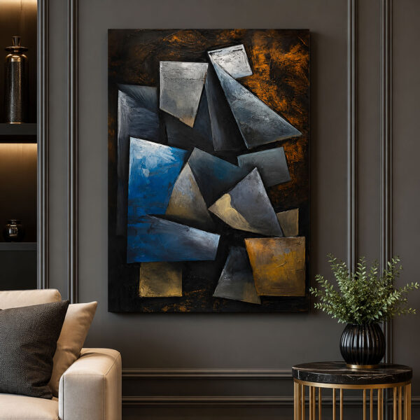 Modern Soyut Geometrik Dekoratif Kanvas Tablo - VOOV3395