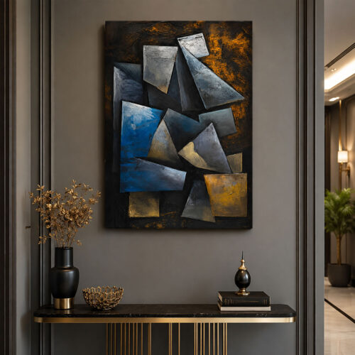 Modern Soyut Geometrik Dekoratif Kanvas Tablo - VOOV3395