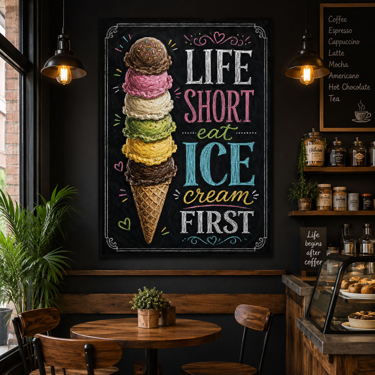 Ice Cream Dekoratif Kanvas Tablo – VOOV3397