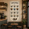 Coffee Menu Dekoratif Kanvas Tablo - VOOV3399