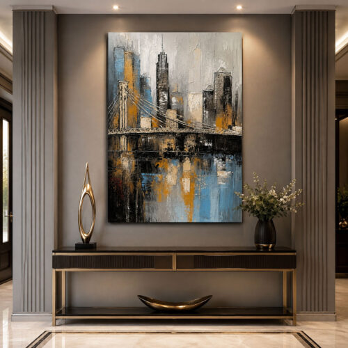 Soyut Metropol Dekoratif Kanvas Tablo - VOOV3401