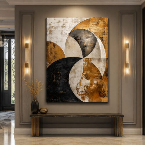 Modern Soyut Geometrik Dekoratif Kanvas Tablo - VOOV3426