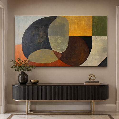 Soyut Geometrik Dekoratif Kanvas Tablo - VOOV3474