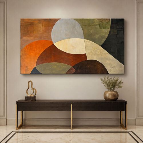 Soyut Geometrik Dekoratif Kanvas Tablo - VOOV3475