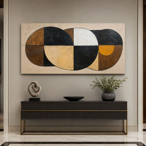 Soyut Geometrik Dekoratif Kanvas Tablo - VOOV3476