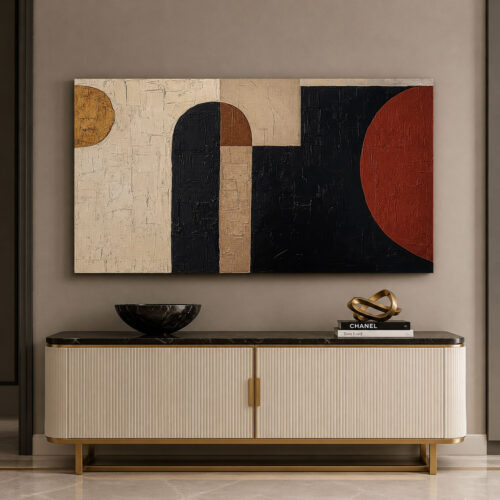 Soyut Geometrik Dekoratif Kanvas Tablo - VOOV3477