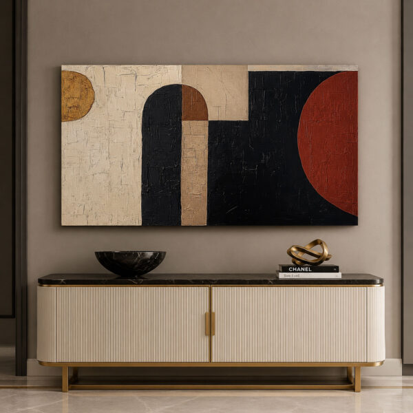 Soyut Geometrik Dekoratif Kanvas Tablo - VOOV3477