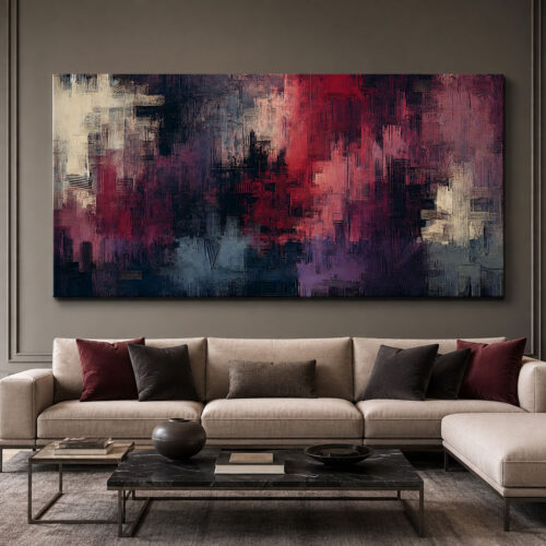 Bordo Rüya Soyut Dekoratif Kanvas Tablo - VOOV3516