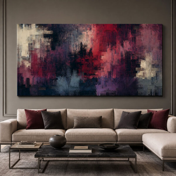 Bordo Rüya Soyut Dekoratif Kanvas Tablo - VOOV3516
