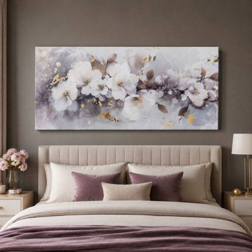 Dekoratif Soyut Çiçekler Kanvas Tablo - VOOV3548