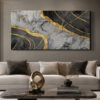 Golden Veins Dekoratif Soyut Kanvas Tablo - VOOV3553