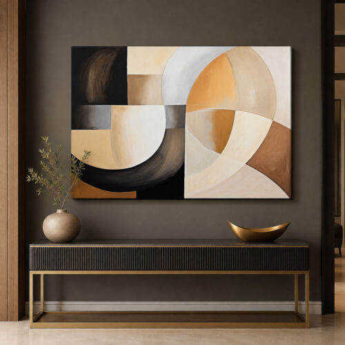 Geometrik Dekoratif Soyut Kanvas Tablo - VOOV3567