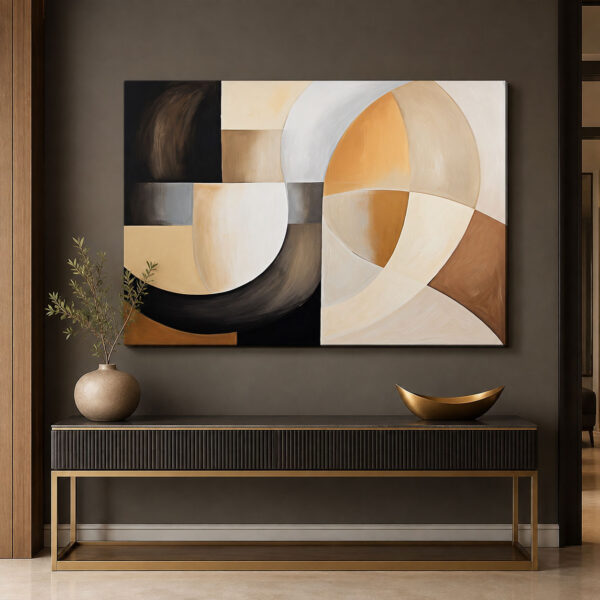 Geometrik Dekoratif Soyut Kanvas Tablo - VOOV3567