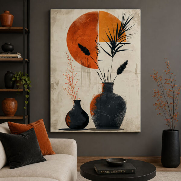 Bohem Minimal Dekoratif Soyut Kanvas Tablo - VOOV3588