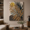 Minimal Leaves Dekoratif Soyut Kanvas Tablo - VOOV3592