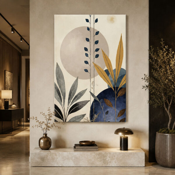Minimal Botanical Geometry Dekoratif Soyut Kanvas Tablo - VOOV3594