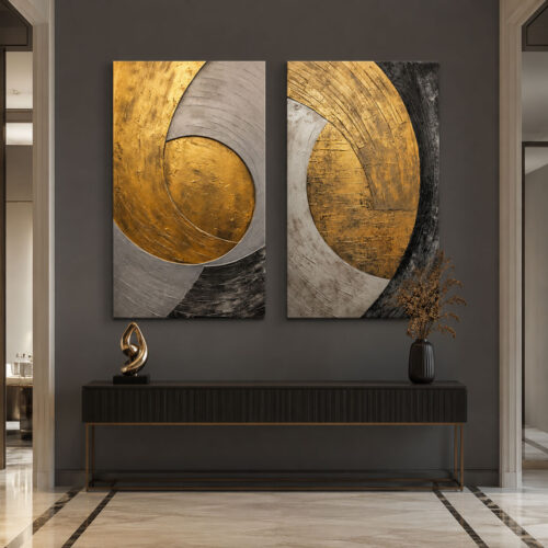 Aureum Kanvas Duvar Tablosu - 2'li Canvas Tablo Seti - VOOV6000