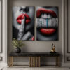 Money & Silence Kanvas Duvar Tablosu - 2'li Canvas Tablo Seti - VOOV6008
