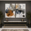 Modern Soyut Kanvas Duvar Tablosu - 2'li Canvas Tablo Seti - VOOV6010
