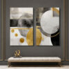 Abstract Geometric Kanvas Duvar Tablosu - 2'li Canvas Tablo Seti - VOOV6014