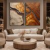 Tree Layers Kanvas Duvar Tablosu - 2'li Canvas Tablo Seti - VOOV6019
