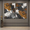 Abstract Art Kanvas Duvar Tablosu - 2'li Set Kanvas Tablo - VOOV6032