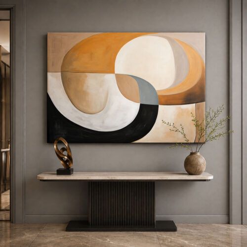 Geometrik Dekoratif Soyut Kanvas Tablo - VOOV3561