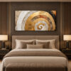 Altın Sarmal – Gold Bej Antrasit - Modern Soyut Tuval Kanvas Tablo - VOOV3769