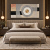 Gold Daireli Modern Geometrik Soyut Tuval Kanvas Tablo - VOOV3721