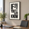 Siyah Doğal Ahşap Çerçeveli 60x90cm Tipografik Motivasyon Kanvas Tuval Tablo - VOOV9101