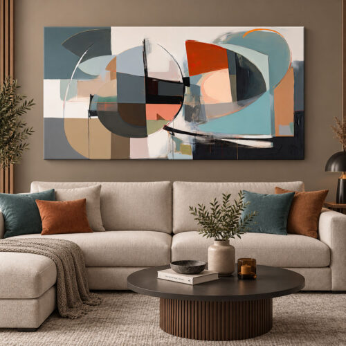Modern Geometrik Soyut Kanvas Tablo - VOOV3676