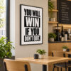 Siyah Doğal Ahşap Çerçeveli 60x90cm Tipografik Motivasyon Kanvas Tuval Tablo - VOOV9103