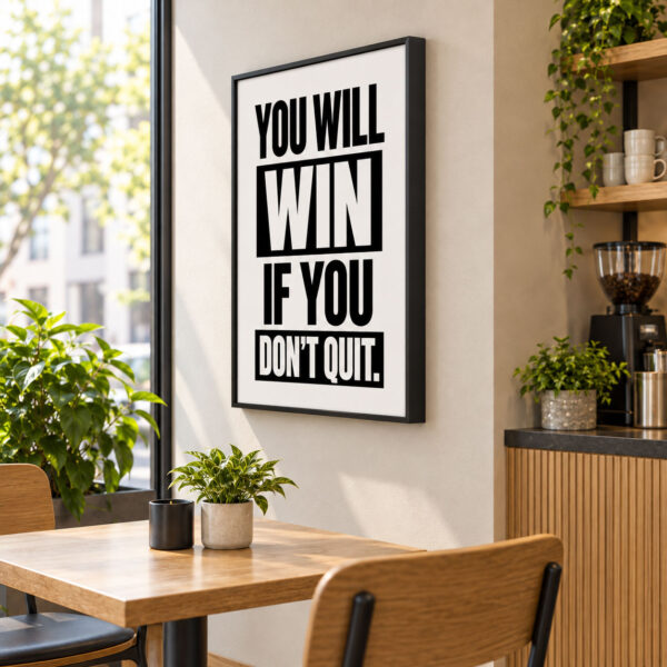 Siyah Doğal Ahşap Çerçeveli 60x90cm Tipografik Motivasyon Kanvas Tuval Tablo - VOOV9103